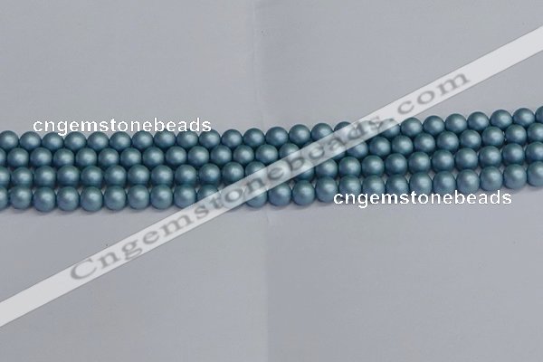 CSB1711 15.5 inches 6mm round matte shell pearl beads wholesale