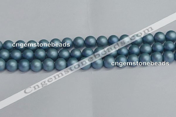 CSB1714 15.5 inches 12mm round matte shell pearl beads wholesale