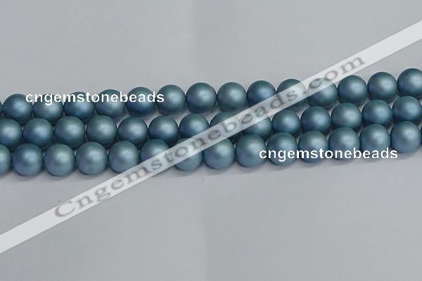 CSB1715 15.5 inches 14mm round matte shell pearl beads wholesale