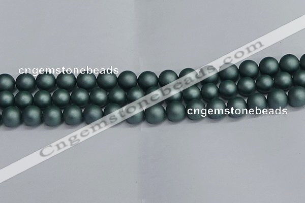 CSB1724 15.5 inches 12mm round matte shell pearl beads wholesale