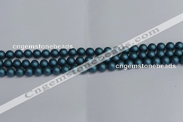 CSB1730 15.5 inches 4mm round matte shell pearl beads wholesale