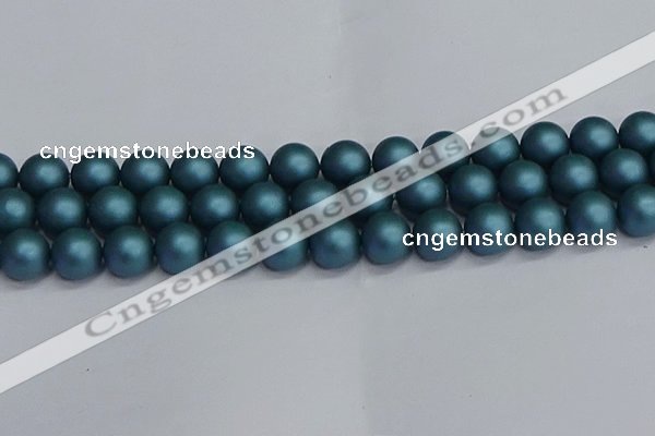 CSB1735 15.5 inches 14mm round matte shell pearl beads wholesale