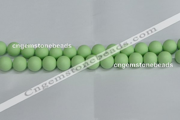 CSB1745 15.5 inches 14mm round matte shell pearl beads wholesale