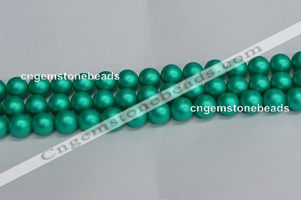 CSB1755 15.5 inches 14mm round matte shell pearl beads wholesale