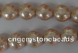 CSB180 15.5 inches 12mm flat round shell pearl beads wholesale