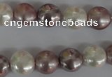 CSB184 15.5 inches 12mm flat round mixed color shell pearl beads