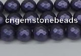 CSB1891 15.5 inches 6mm faceted round matte shell pearl beads