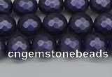 CSB1892 15.5 inches 8mm faceted round matte shell pearl beads