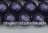 CSB1894 15.5 inches 12mm faceted round matte shell pearl beads