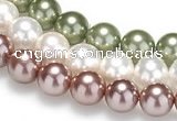 CSB19 16 inches 12mm round shell pearl beads Wholesale