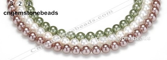 CSB19 16 inches 12mm round shell pearl beads Wholesale