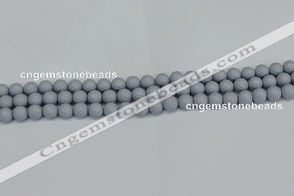 CSB1931 15.5 inches 6mm faceted round matte shell pearl beads