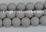 CSB1941 15.5 inches 6mm faceted round matte shell pearl beads