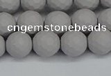 CSB1943 15.5 inches 10mm faceted round matte shell pearl beads