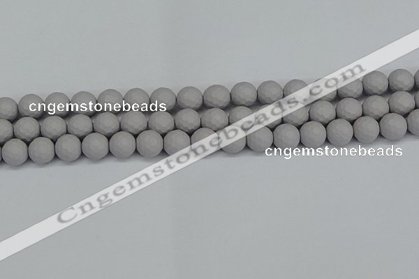 CSB1943 15.5 inches 10mm faceted round matte shell pearl beads