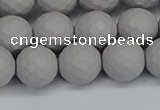 CSB1944 15.5 inches 12mm faceted round matte shell pearl beads