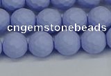 CSB1961 15.5 inches 6mm faceted round matte shell pearl beads