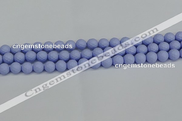 CSB1961 15.5 inches 6mm faceted round matte shell pearl beads