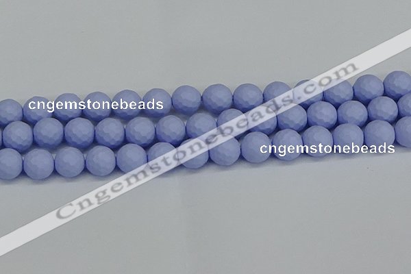 CSB1963 15.5 inches 10mm faceted round matte shell pearl beads