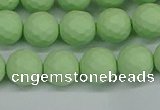 CSB1992 15.5 inches 8mm faceted round matte shell pearl beads