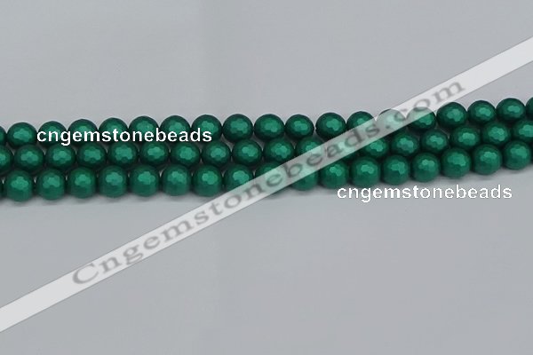 CSB2001 15.5 inches 6mm faceted round matte shell pearl beads