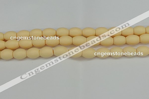 CSB2100 15.5 inches 10*14mm rice matte shell pearl beads