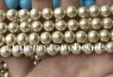 CSB2118 15.5 inches 12mm ball shell pearl beads wholesale