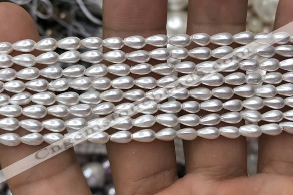 CSB2122 15.5 inches 3*6mm teardrop shell pearl beads wholesale