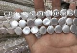 CSB2136 15.5 inches 10mm coin shell pearl beads wholesale