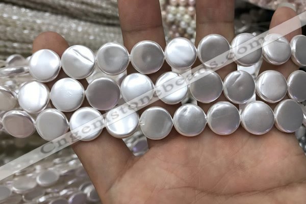 CSB2137 15.5 inches 12mm coin shell pearl beads wholesale