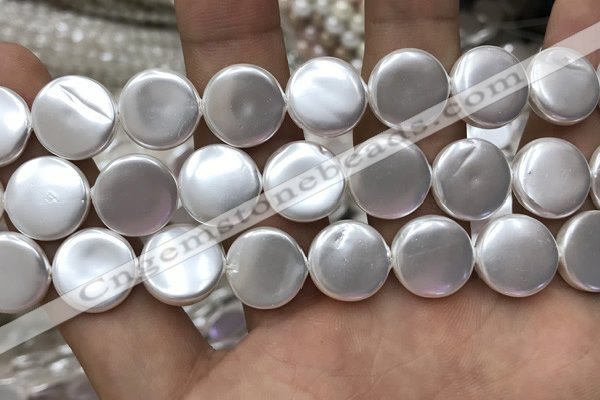 CSB2140 15.5 inches 18mm coin shell pearl beads wholesale