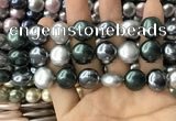 CSB2154 15.5 inches 16mm flat round mixed shell pearl beads