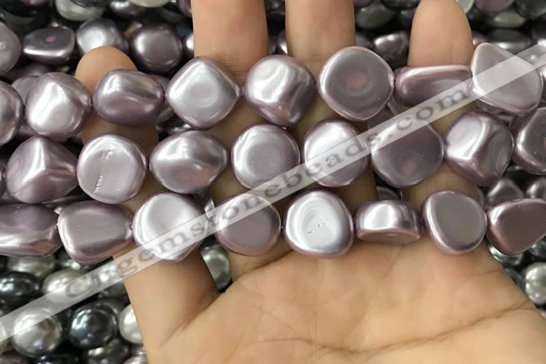 CSB2156 15.5 inches 14*14mm - 15*15mm baroque shell pearl beads