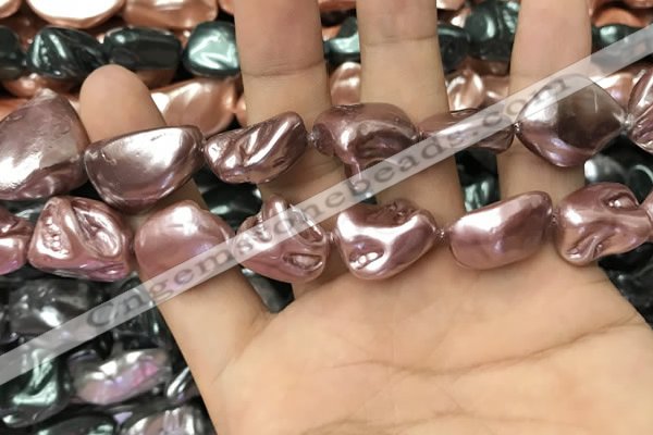 CSB2174 15.5 inches 16*16mm - 20*22mm baroque shell pearl beads