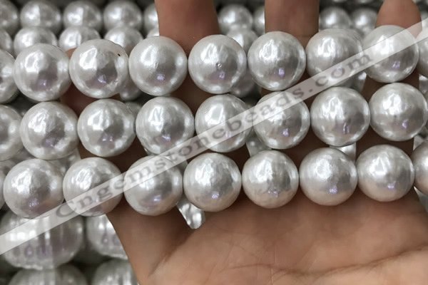 CSB2185 15.5 inches 18mm ball shell pearl beads wholesale