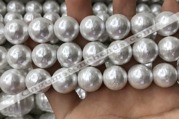 CSB2186 15.5 inches 20mm ball shell pearl beads wholesale