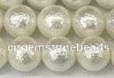 CSB2202 15.5 inches 8mm round wrinkled shell pearl beads wholesale