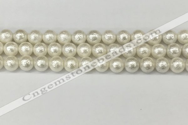 CSB2202 15.5 inches 8mm round wrinkled shell pearl beads wholesale