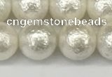 CSB2203 15.5 inches 10mm round wrinkled shell pearl beads wholesale