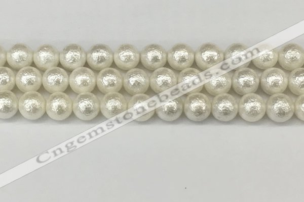 CSB2203 15.5 inches 10mm round wrinkled shell pearl beads wholesale