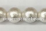 CSB2204 15.5 inches 12mm round wrinkled shell pearl beads wholesale