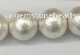 CSB2205 15.5 inches 14mm round wrinkled shell pearl beads wholesale