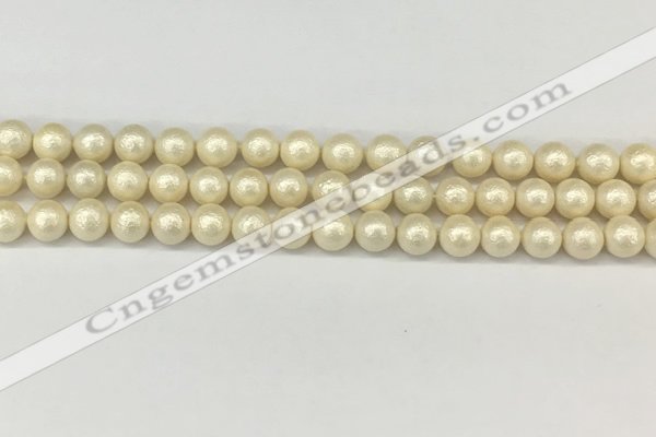 CSB2211 15.5 inches 6mm round wrinkled shell pearl beads wholesale