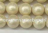 CSB2212 15.5 inches 8mm round wrinkled shell pearl beads wholesale