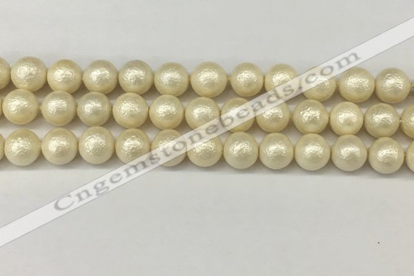 CSB2213 15.5 inches 10mm round wrinkled shell pearl beads wholesale