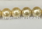 CSB2221 15.5 inches 6mm round wrinkled shell pearl beads wholesale