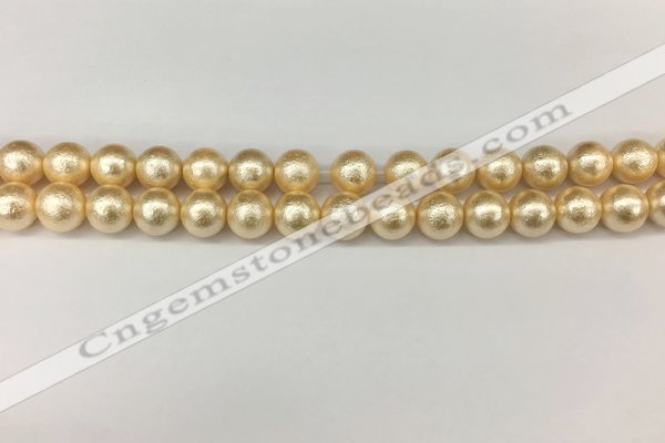 CSB2222 15.5 inches 8mm round wrinkled shell pearl beads wholesale