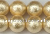 CSB2224 15.5 inches 12mm round wrinkled shell pearl beads wholesale