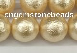 CSB2225 15.5 inches 14mm round wrinkled shell pearl beads wholesale