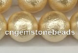 CSB2226 15.5 inches 16mm round wrinkled shell pearl beads wholesale